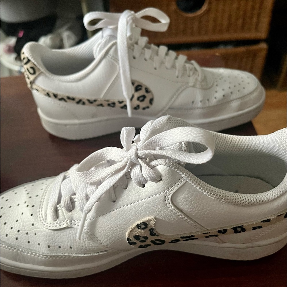 Nike sneakers w/ leopard print..size 7